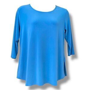 Sympli | Relaxed Scoop Neck 3/4 Sleeve Blouse EUC